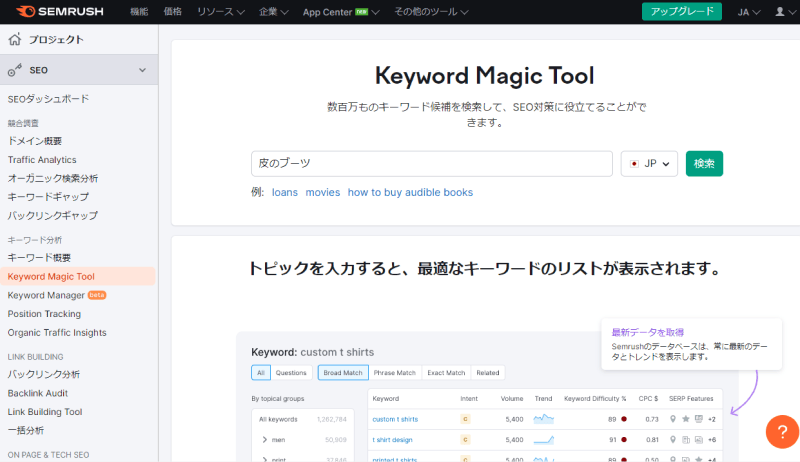 Keyword Magic Tool（Semrush）
