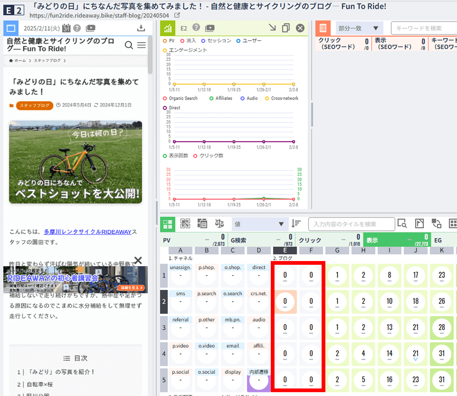 Webサイト分析ツール「ANATOMY」で表示回数が0のページを確認する。