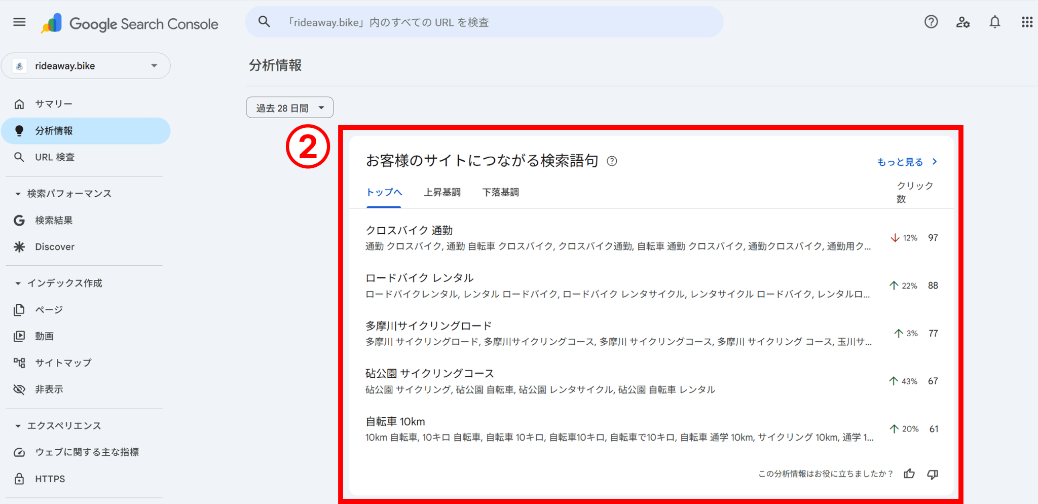 クエリグループを確認する手順