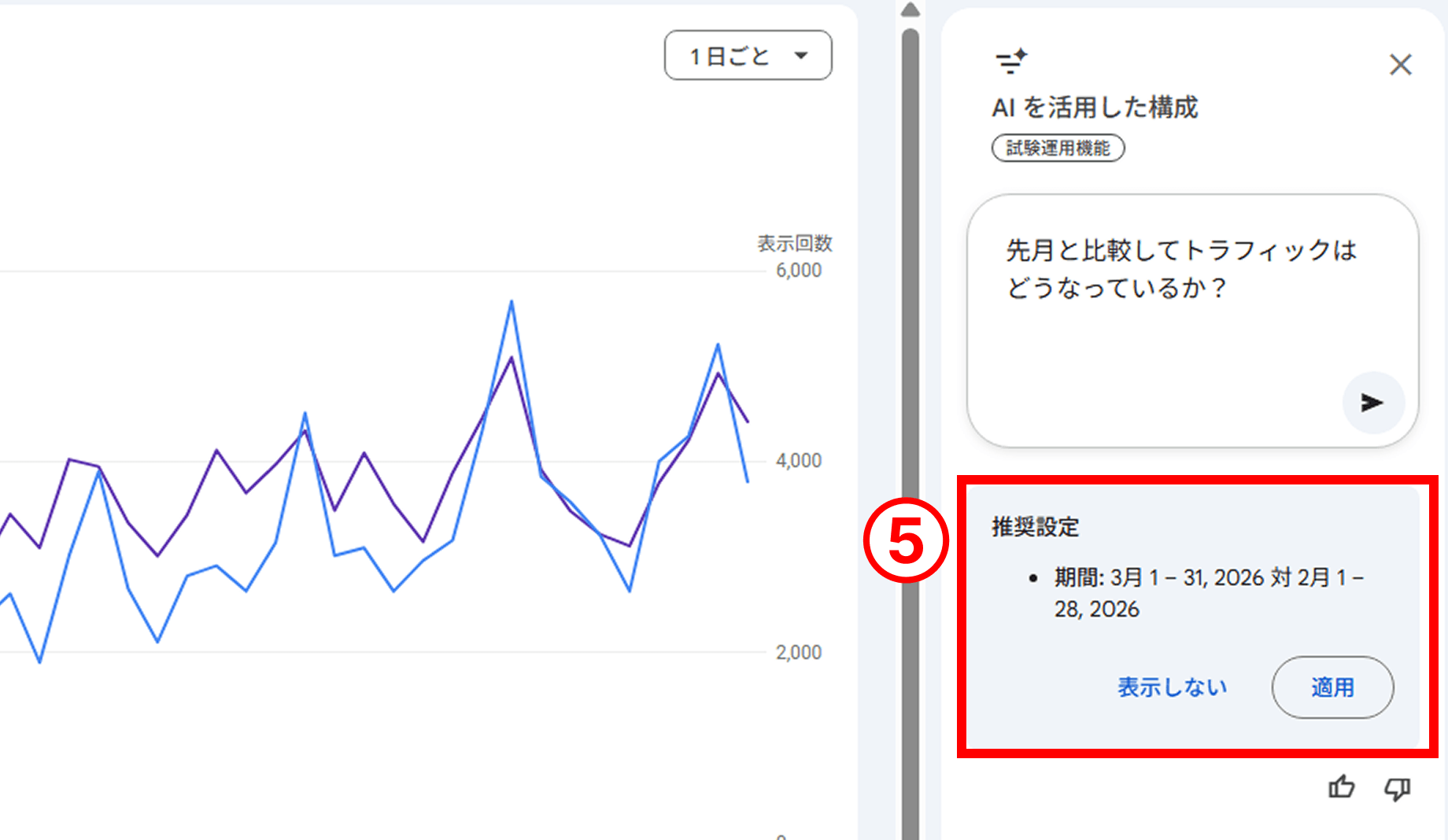 サーチコンソールのAI分析機能の確認手順